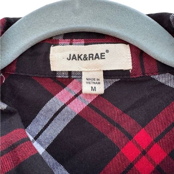 JAK&RAE Larue Faux Pearl-Embellished Cotton Button-Down Shirt Red Size Medium - Picture 4 of 8